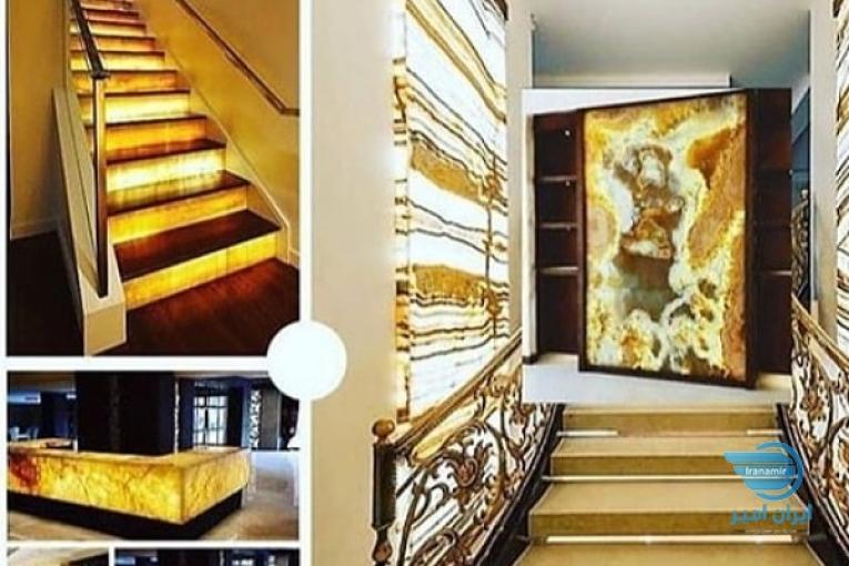 اسلب نما مرمر سنگ های مهندسی شده .جدول.سنگ طلا