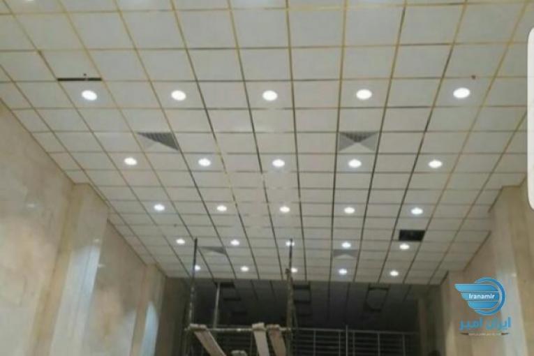 سقف کاذب  تایل گچی و روکش پی وی سی ۶۰*۶۰