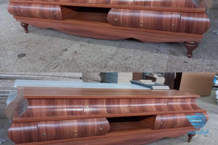میز تلویزیون جدید و میز تلویزیون مدرن مناسب جهیزیه مدل سفارشی Luxury wood با امکان ارسال فوری و سریع به سراسر کشور