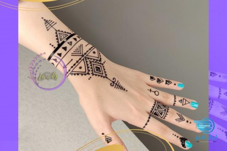 لوندر حنا : طراحی با حنا روی بدن، تتو موقت، آموزش نقش حنا، طرح حنا ( Lavender Henna )