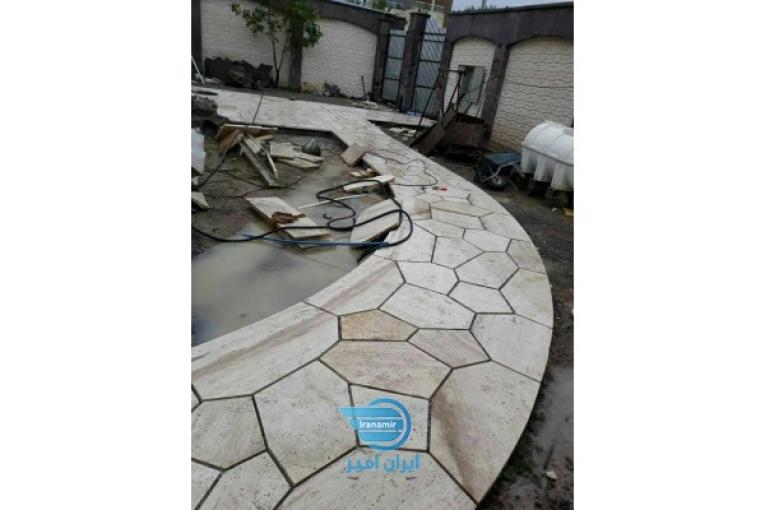 اجرای سنگ مالون لاشه ای ورقه ای