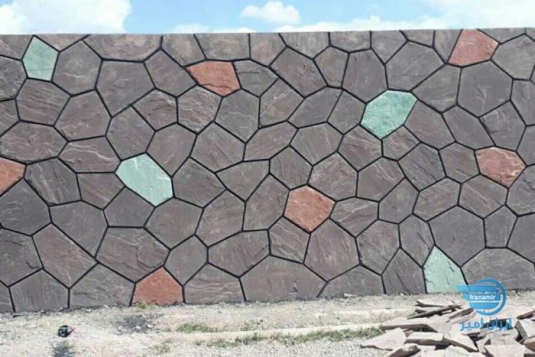 اجرای سنگ مالون لاشه ای ورقه ای