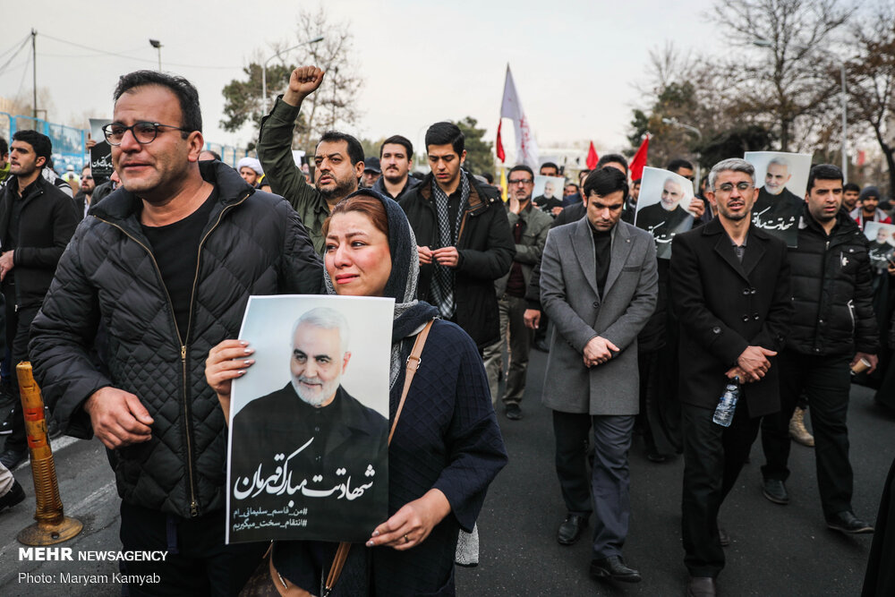 راهپیمایی مردم تهران در پی شهادت سردار سپهبد حاج قاسم سلیمانی