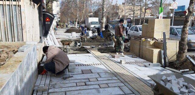 پیشرفت ۸۰ درصدی پیاده‌راه‎سازی خیابان فردوسی