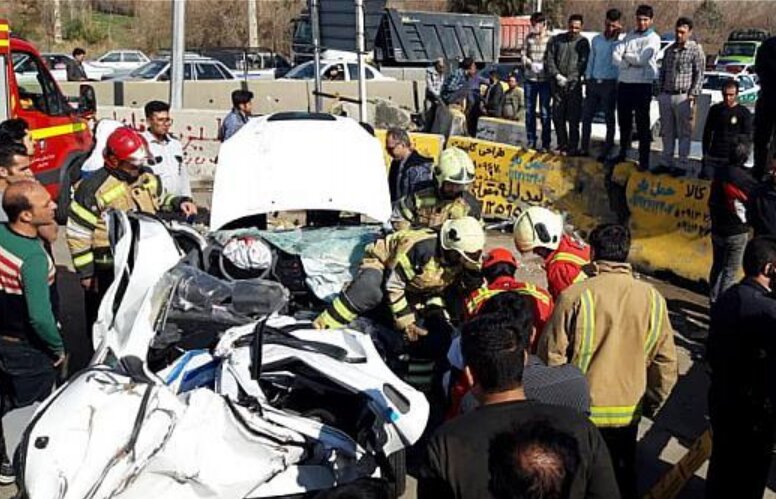 تصادف پراید و کامیون در باشت پنج کشته برجای گذاشت