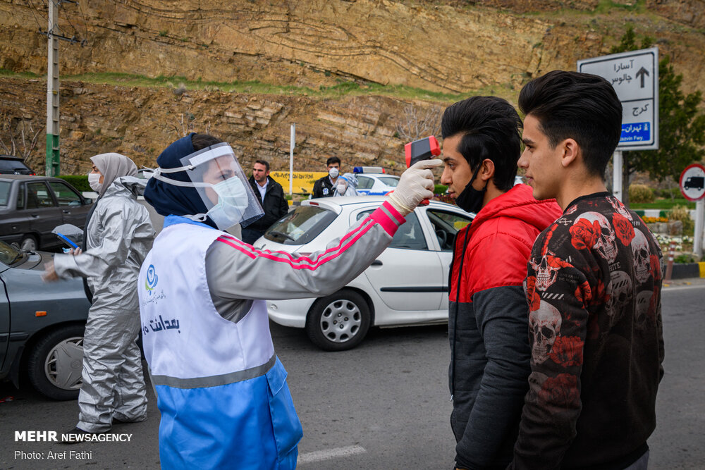 غربالگری مسافران جاده چالوس