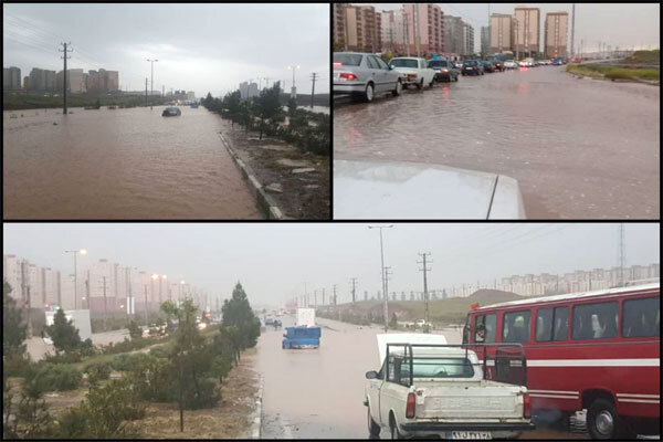 سیل در پرند/ خودروها را آب برد سیل در پرند/ خودروها را آب برد