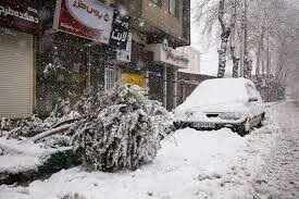 بارش برف سنگین در همدان