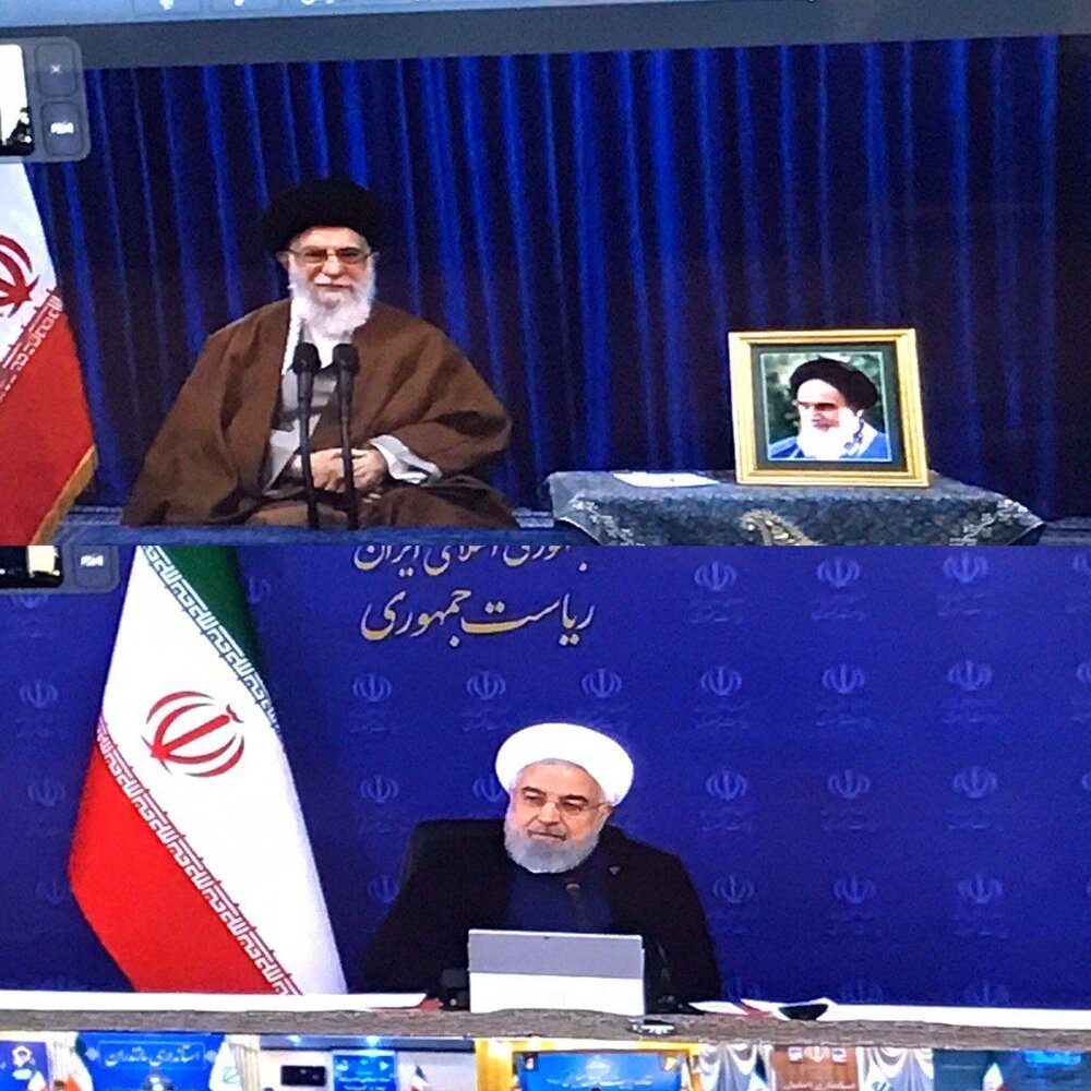 تصویری از حضور ویدئو کنفرانسی رهبر انقلاب در جلسه ستاد ملی مبارزه با کرونا تصویری از حضور ویدئو کنفرانسی رهبر انقلاب در جلسه ستاد ملی مبارزه با کرونا