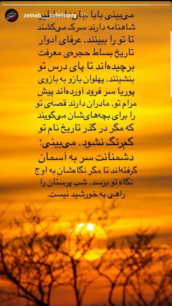 دلنوشته شاهنامه ای دختر سردار سلیمانی در فراق پدر دلنوشته شاهنامه ای دختر سردار سلیمانی در فراق پدر