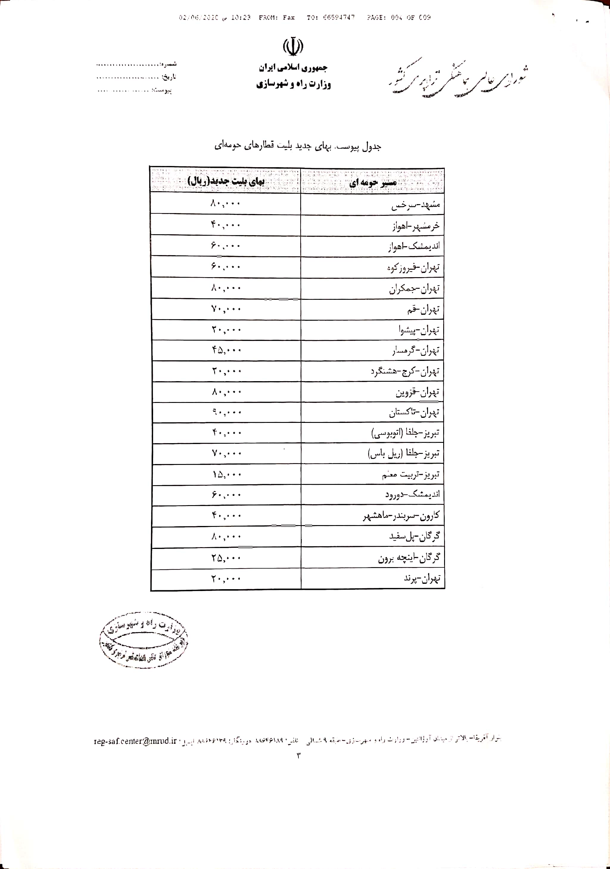 بلیت قطار گران شد/ جدول قیمت جدید