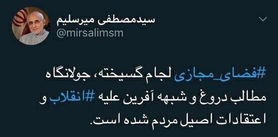 قیام توئیتری میرسلیم علیه فضای مجازی قیام توئیتری میرسلیم علیه فضای مجازی