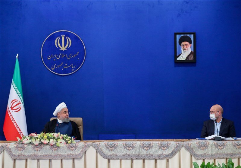 تصویری از قالیباف و روحانی در جلسه شورایعالی هماهنگی اقتصادی